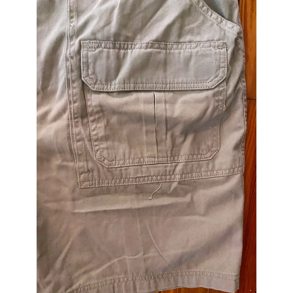 NWT Croft & Barrow Mens Big & Tall Side-Elastic Cargo Shorts Tan Khaki Cotton 48